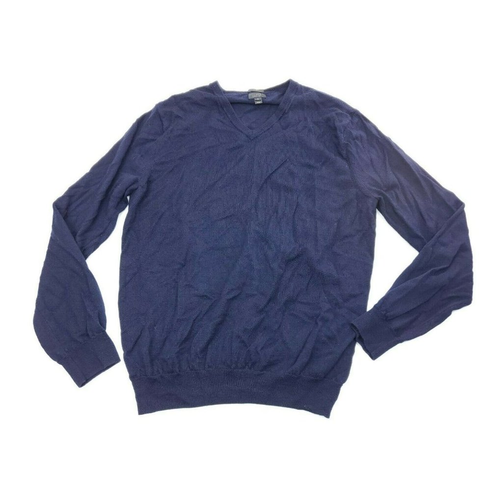J.CREW Men’s XL Blue Slim V-neck WOOL Sweater